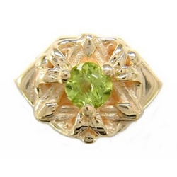Y723 14K SLIDE WITH 1 ROUND PERIDOT 